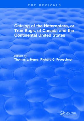 Catalog of the Heteroptera or True Bugs, of Canada and the Continental United States