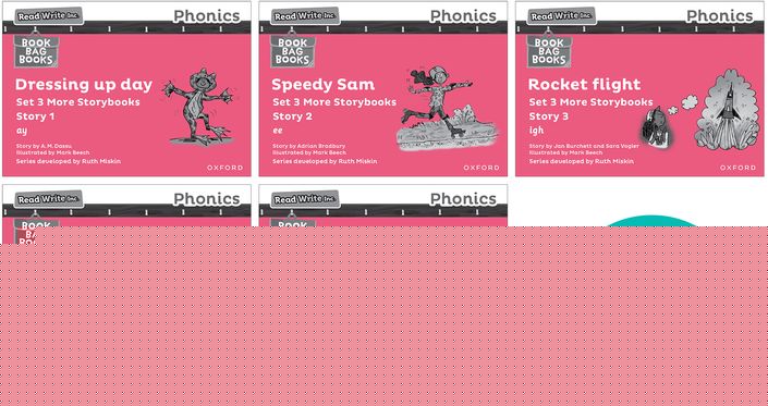 Read Write Inc Phonics: Black & White Pink 3 More SB Class Pack 50