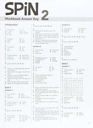 SPiN 2: Workbook Answer Key