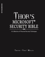Microsoft Security Bible: Securing Microsoft technologies and deploying secure and robust infrastructures from �A�ctive