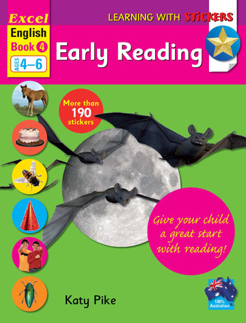 Excel Learning with Stickers English Book 4 School Skills-Reading Ages 4-6
