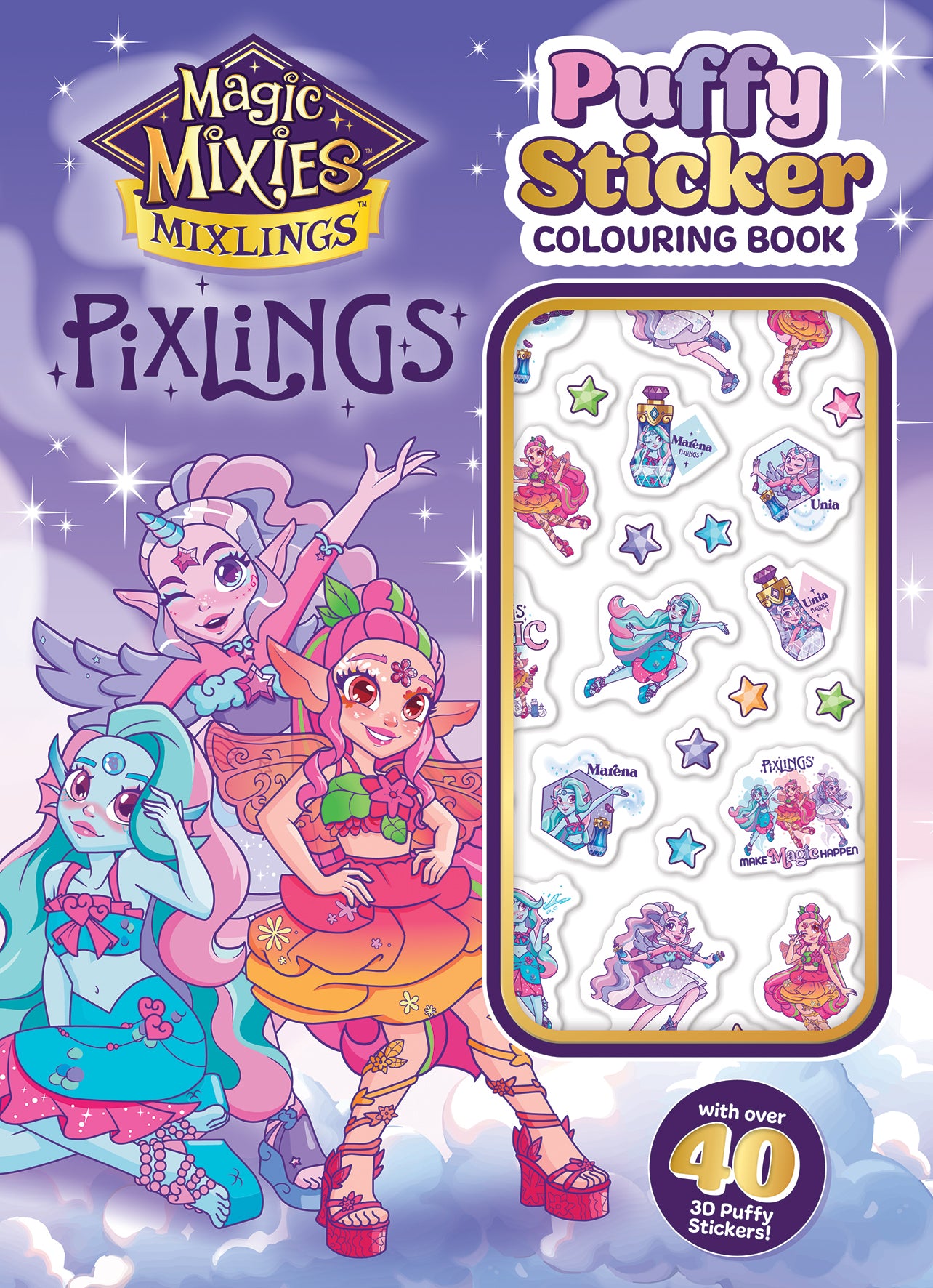 Magicus Mixus Pixlings: Puffy Sticker Colouring Book (Moose: Magic Mixies)