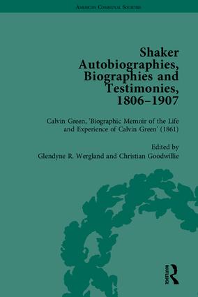 Shaker Autobiographies, Biographies and Testimonies, 1806–1907