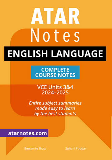 ATAR Notes VCE English Language 3&4 Notes (2024-2025)