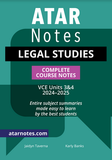 ATAR Notes VCE Legal Studies 3&4 Notes (2024-2025)