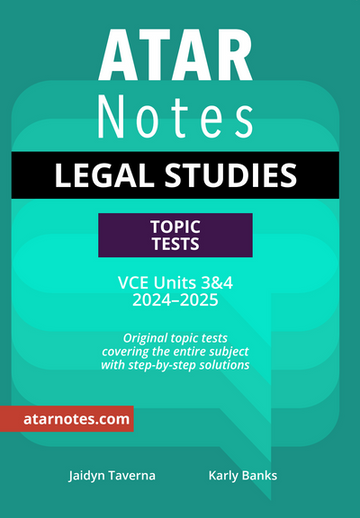 ATAR Notes VCE Legal Studies 3&4 Topic Tests (2024-2025)