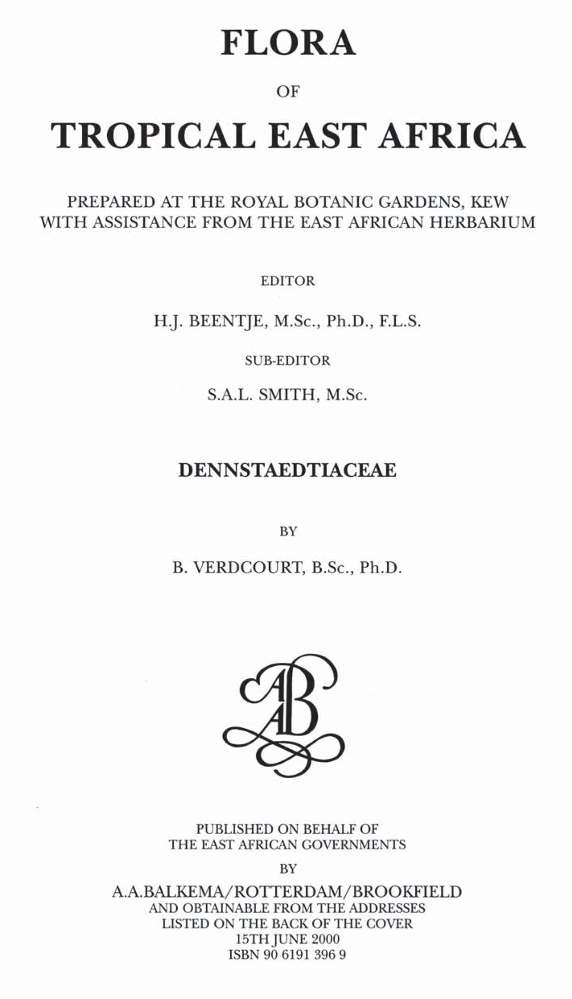 Flora of Tropical East Africa - Dennstaetiacea (2000)