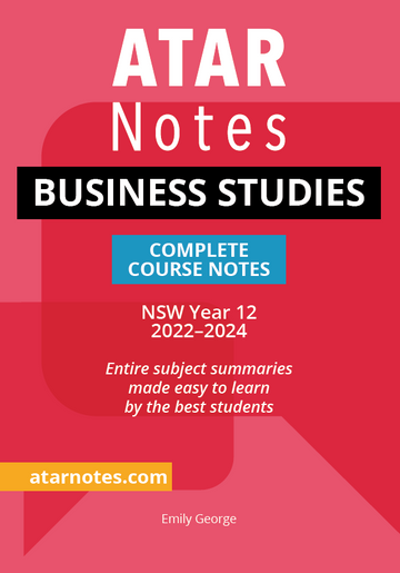 ATAR Notes HSC Business Studies Year 12 Notes (2022-2024)
