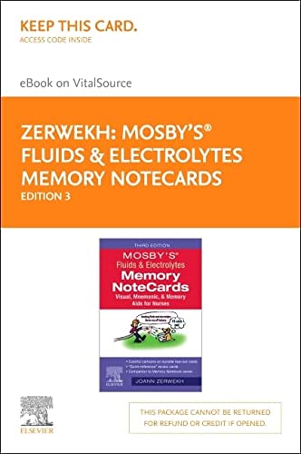 Mosby's Fluids & Electrolytes Memory NoteCards - Elsevier eBook on VitalSource (Retail Access Card): Visual, Mnemonic, a