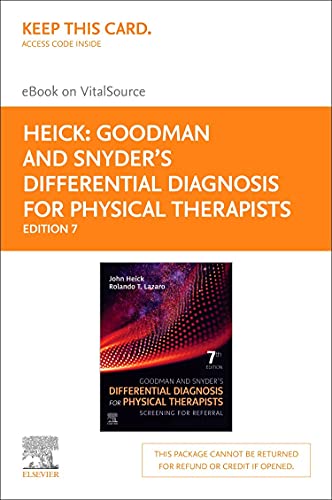 Goodman and Snyders Differential Diagnosis for Physical Therapist Elsevier eBook on VitalSource (Retail Access Car