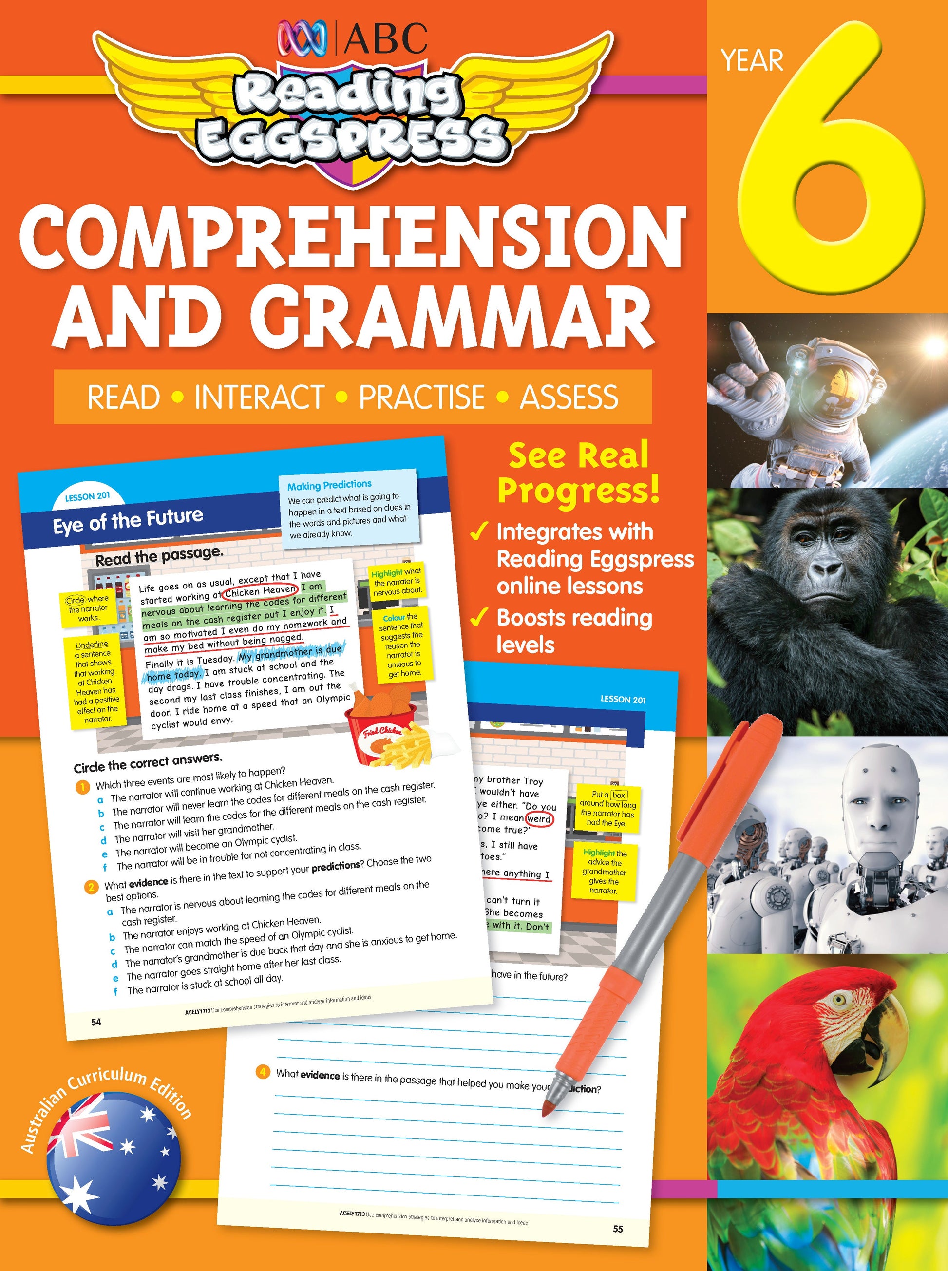 ABC Reading Eggspress Comprehension and Grammar Workbook Year 6 Book Land AU