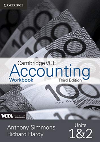 Cambridge VCE Accounting Units 1 and 2 3ed Wkbk Book Land AU